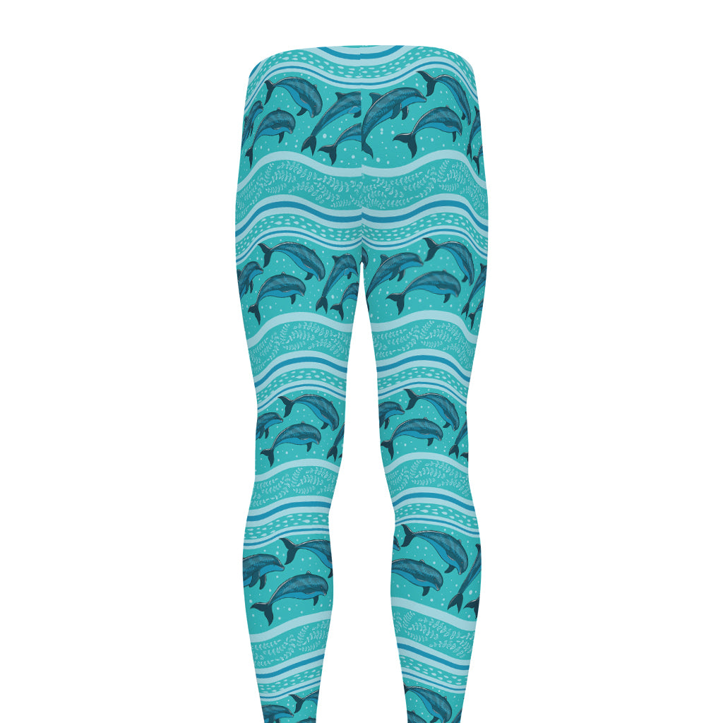 Boho Dolphin Pattern Print Men's leggings