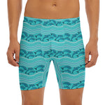 Boho Dolphin Pattern Print Men's Long Boxer Briefs