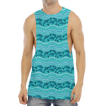 Boho Dolphin Pattern Print Men's Muscle Tank Top