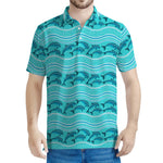 Boho Dolphin Pattern Print Men's Polo Shirt