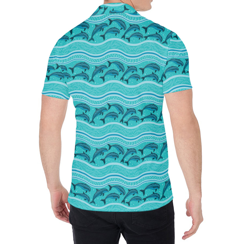 Boho Dolphin Pattern Print Men's Shirt