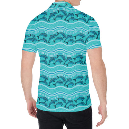 Boho Dolphin Pattern Print Men's Shirt
