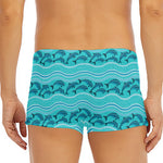 Boho Dolphin Pattern Print Men's Short Boxer Briefs