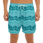 Boho Dolphin Pattern Print Men's Split Running Shorts