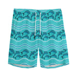 Boho Dolphin Pattern Print Men's Sports Shorts