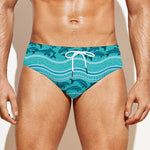 Boho Dolphin Pattern Print Men's Swim Briefs