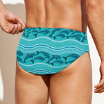 Boho Dolphin Pattern Print Men's Swim Briefs