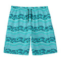 Boho Dolphin Pattern Print Men's Swim Trunks