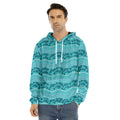 Boho Dolphin Pattern Print Men's Velvet Pullover Hoodie