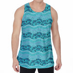 Boho Dolphin Pattern Print Men's Velvet Tank Top