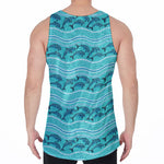 Boho Dolphin Pattern Print Men's Velvet Tank Top