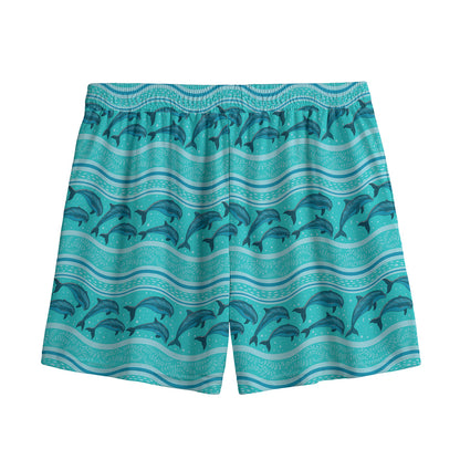 Boho Dolphin Pattern Print Mesh Shorts