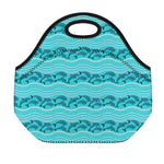 Boho Dolphin Pattern Print Neoprene Lunch Bag