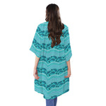 Boho Dolphin Pattern Print Open Front Beach Cover Up