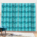 Boho Dolphin Pattern Print Pencil Pleat Curtains