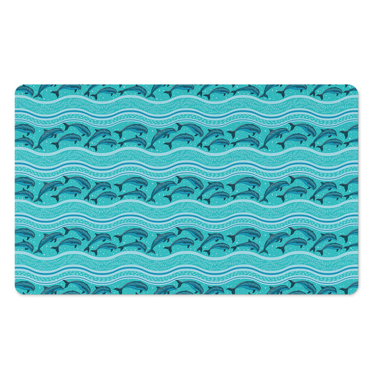 Boho Dolphin Pattern Print Polyester Doormat