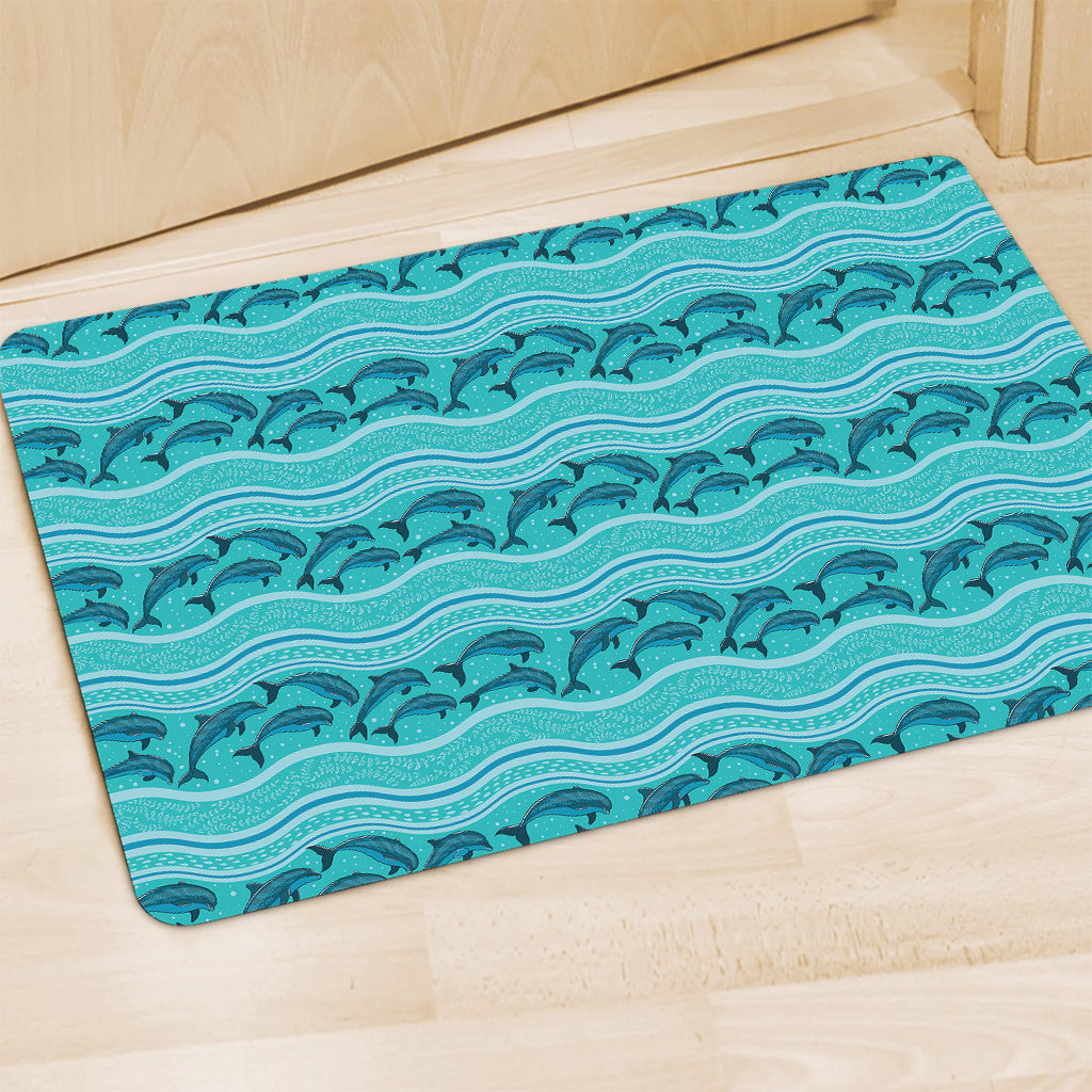 Boho Dolphin Pattern Print Polyester Doormat