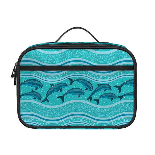 Boho Dolphin Pattern Print Portable Lunch Bag