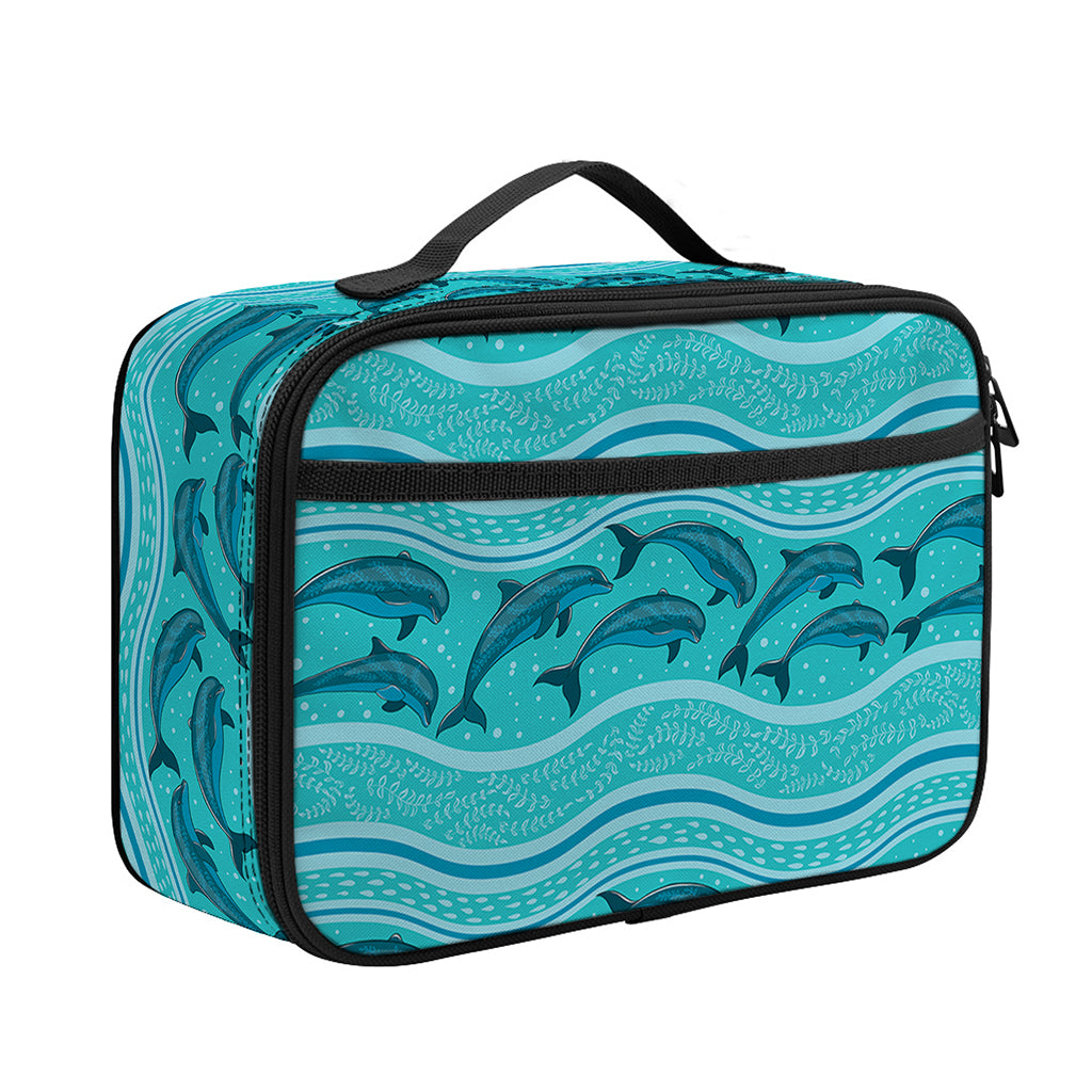 Boho Dolphin Pattern Print Portable Lunch Bag