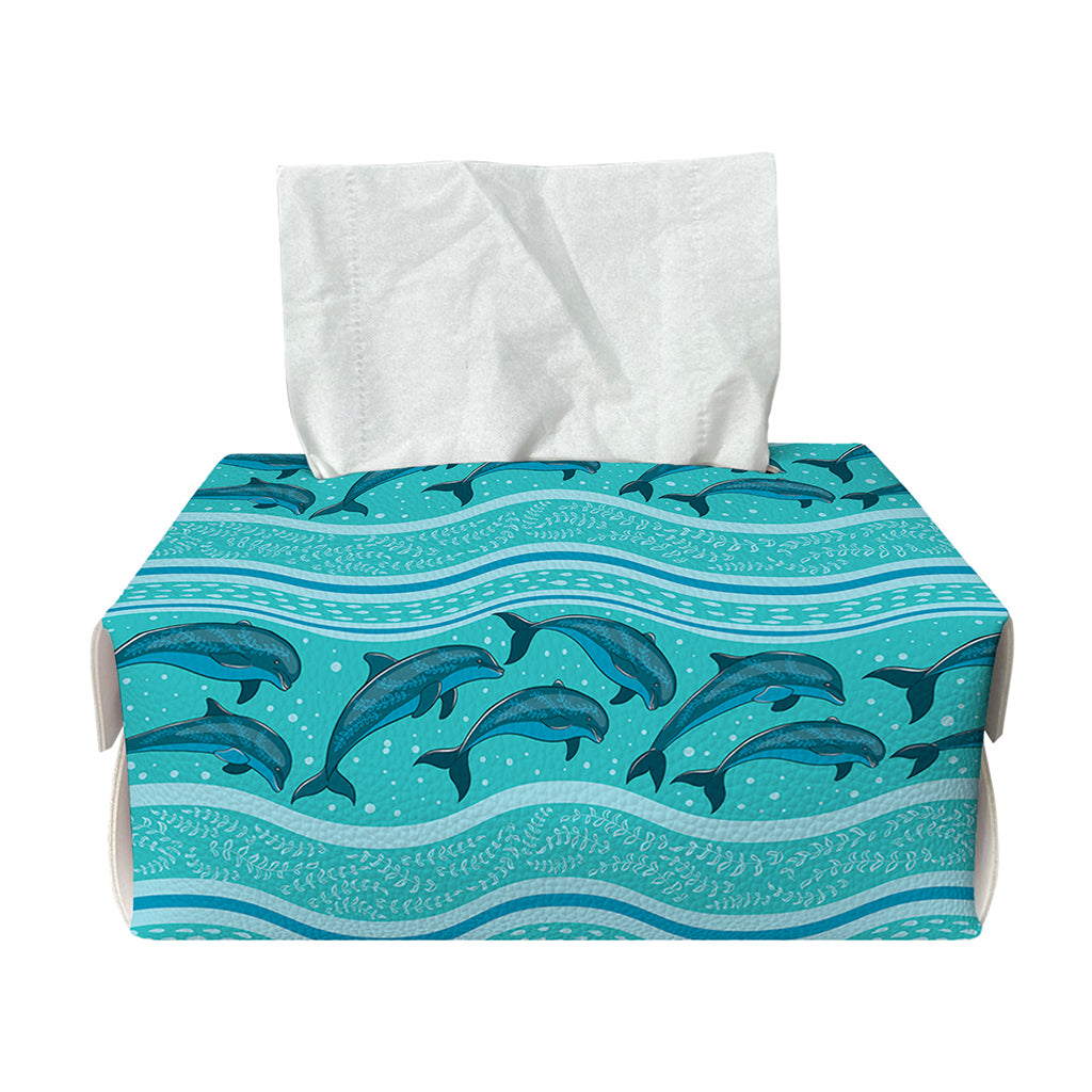 Boho Dolphin Pattern Print Rectangle Tissue Box Cover