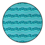 Boho Dolphin Pattern Print Round Floor Mat