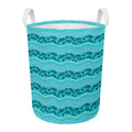 Boho Dolphin Pattern Print Round Laundry Basket