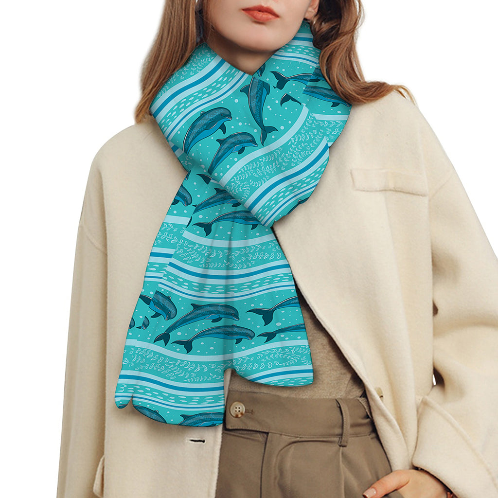 Boho Dolphin Pattern Print Scarf