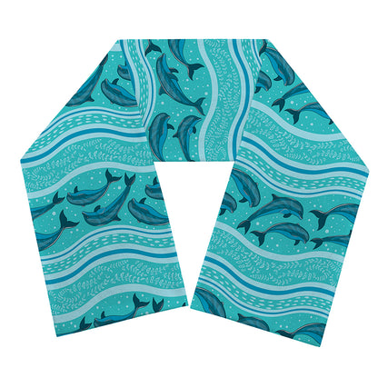 Boho Dolphin Pattern Print Scarf