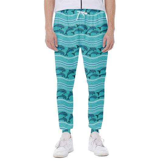 Boho Dolphin Pattern Print Scuba Joggers