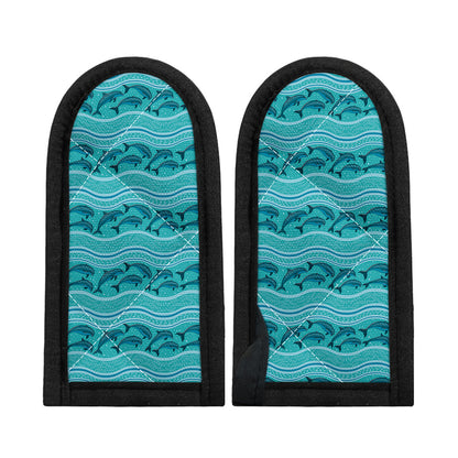 Boho Dolphin Pattern Print Skillet Handle Cover