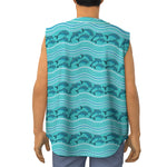 Boho Dolphin Pattern Print Sleeveless Baseball Jersey