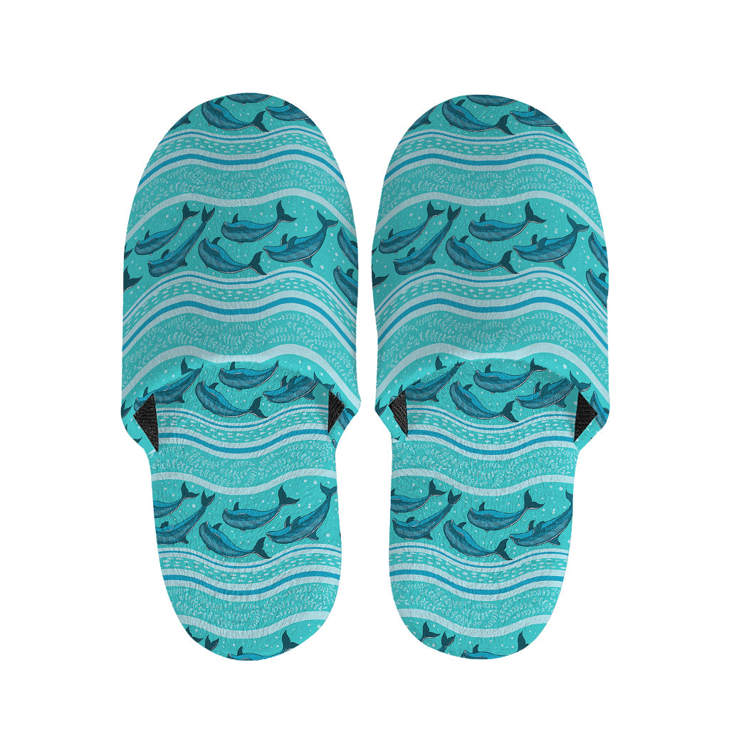 Boho Dolphin Pattern Print Slippers