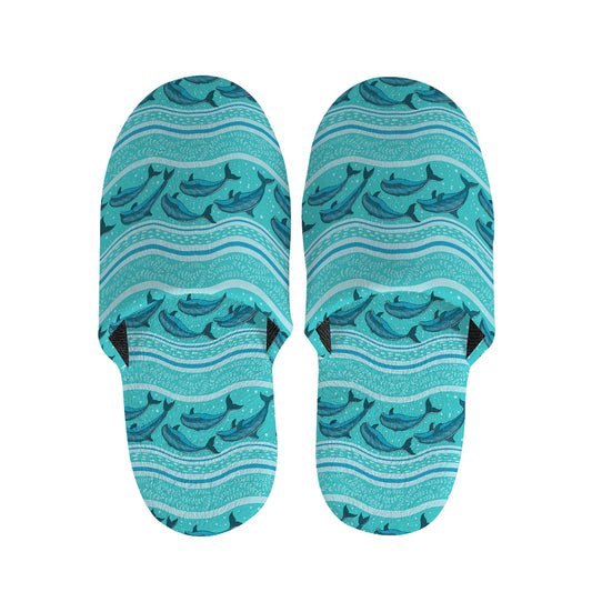 Boho Dolphin Pattern Print Slippers