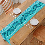 Boho Dolphin Pattern Print Table Runner