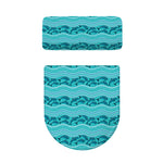 Boho Dolphin Pattern Print Toilet Lid And Tank Cover Set