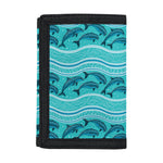 Boho Dolphin Pattern Print Trifold Wallet