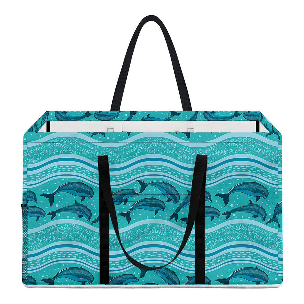 Boho Dolphin Pattern Print Utility Tote Bag