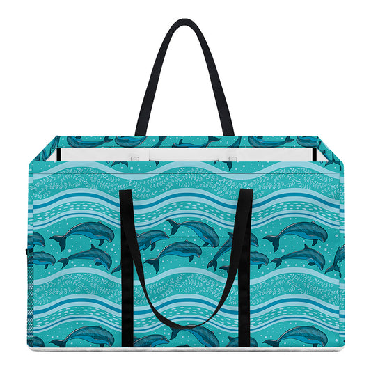Boho Dolphin Pattern Print Utility Tote Bag