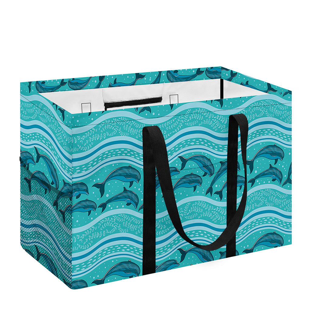 Boho Dolphin Pattern Print Utility Tote Bag