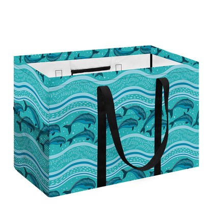 Boho Dolphin Pattern Print Utility Tote Bag