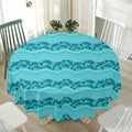Boho Dolphin Pattern Print Waterproof Round Tablecloth