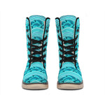 Boho Dolphin Pattern Print Winter Boots