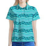 Boho Dolphin Pattern Print Women's Polo Shirt