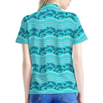 Boho Dolphin Pattern Print Women's Polo Shirt
