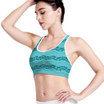 Boho Dolphin Pattern Print Women's Sports Bra