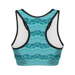 Boho Dolphin Pattern Print Women's Sports Bra