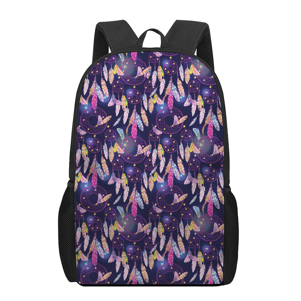 Boho Dream Catcher Pattern Print 17 Inch Backpack