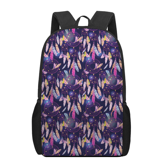 Boho Dream Catcher Pattern Print 17 Inch Backpack