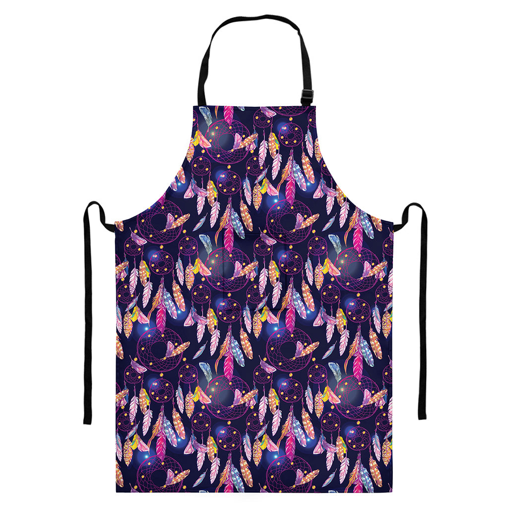 Boho Dream Catcher Pattern Print Bib Apron With Pocket