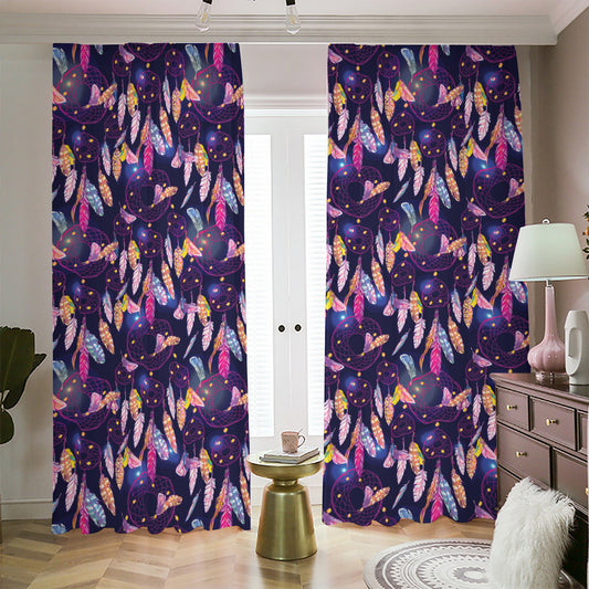 Boho Dream Catcher Pattern Print Blackout Pencil Pleat Curtains